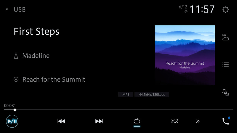 USBメモリ内のデータ再生時の表示