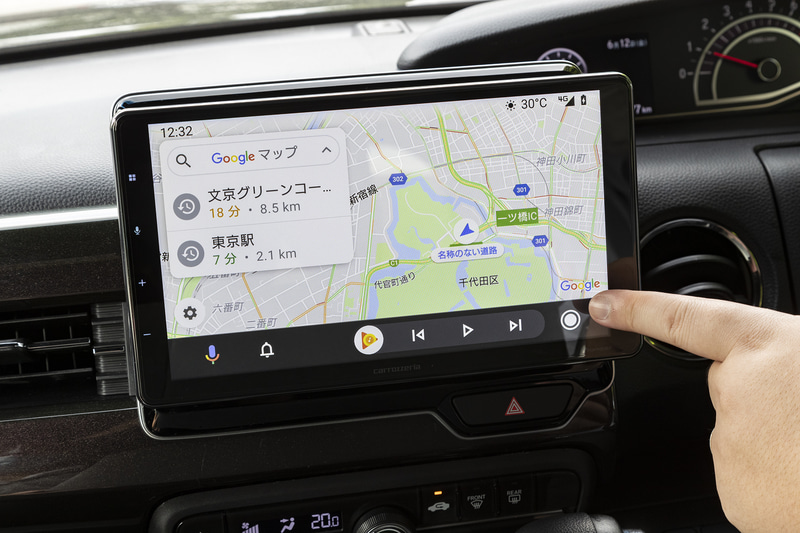スマホを接続すれば大画面カーナビが誕生。今回はAndroid Autoを利用してみた。画面はすべて実機を撮影したものとなる