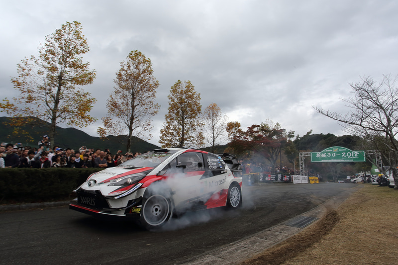 2018年の新城ラリーで行なわれたヤリスWRCのデモラン。ドライバーはユホ・ハンニネン氏。新城総合公園のステージで行なわれました