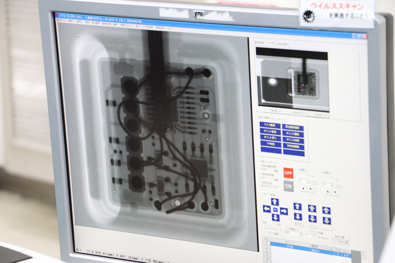 はんだの量、異物混入などを確認