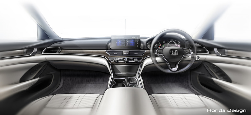 新型アコードのインテリアのデザインスケッチ