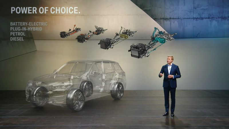 X3においてガソリンモデル、ディーゼルモデル、PHV（プラグインハイブリッド）モデル、EVモデルといったパワートレーンを選択できるようになった