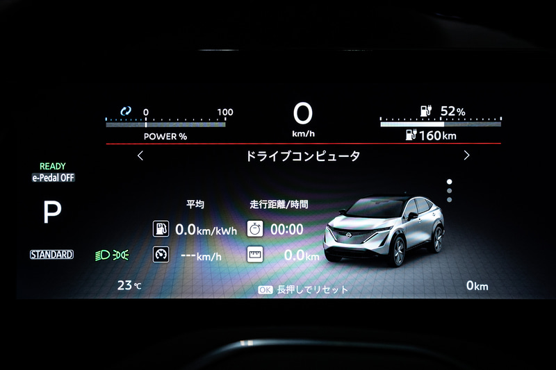 メーターディスプレイはさまざまな表示が選択できる