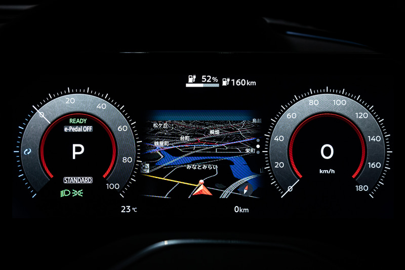 メーターディスプレイはさまざまな表示が選択できる