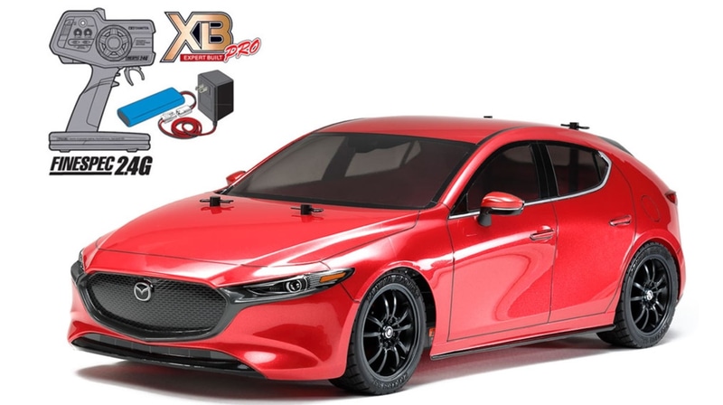電動RCカーはタミヤの1/10RC XB マツダ MAZDA3（TT-02シャーシ）
