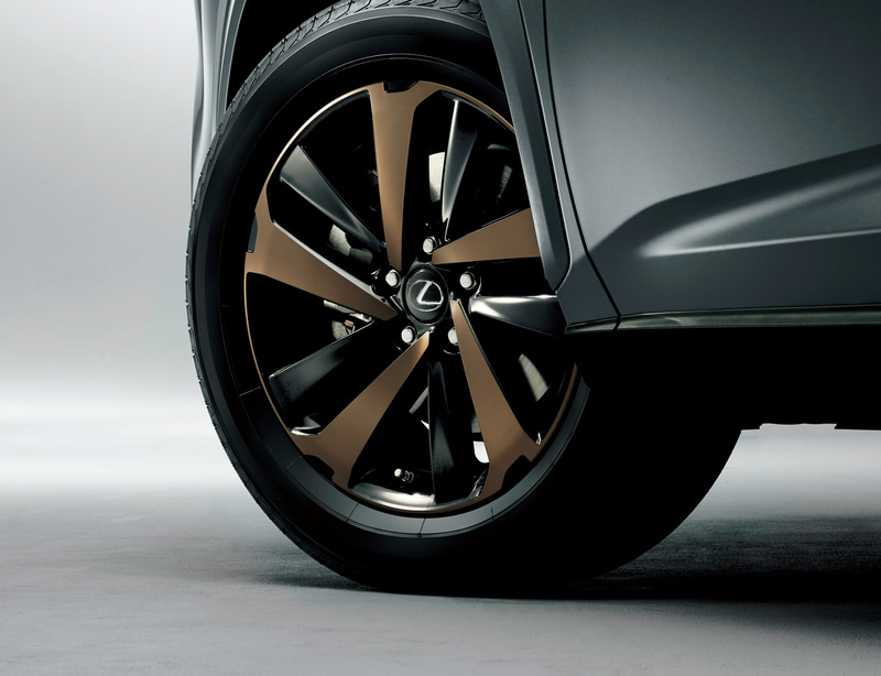 ブロンズ塗装のアルミホイール