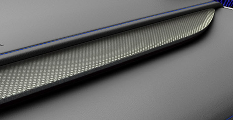 ブルーステッチをあしらったインテリア