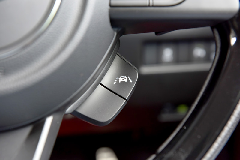 右側の奥には車線逸脱抑制機能の操作ボタン