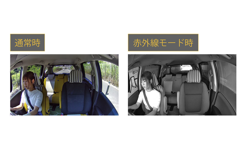 車内撮影用カメラは赤外線撮影にも対応