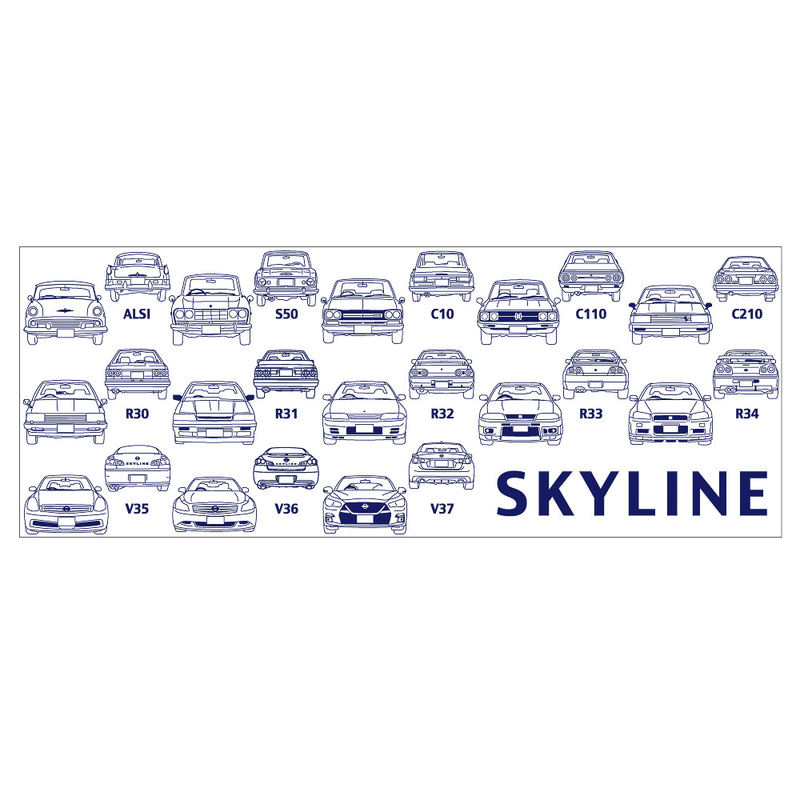 歴代スカイラインが描かれた湯呑み