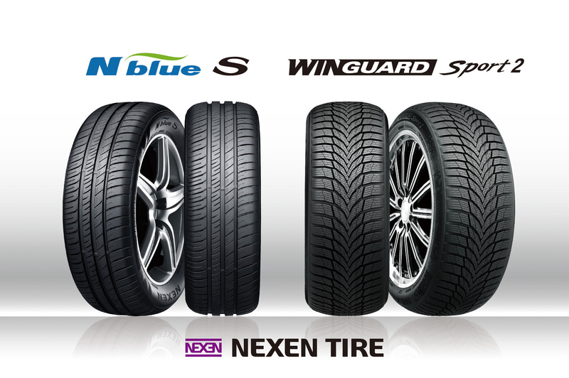 ネクセンタイヤが供給するのは、N’blue S（左）の205/55R16 91V、WINGUARD Sport 2（右）の195/65R15 91Hと205/55R16 91H