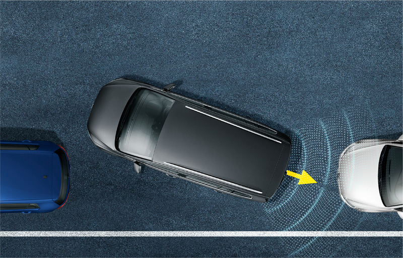 パークディスタンスコントロール（フロント/リア、前進/後退時衝突軽減ブレーキ機能付）のイメージ