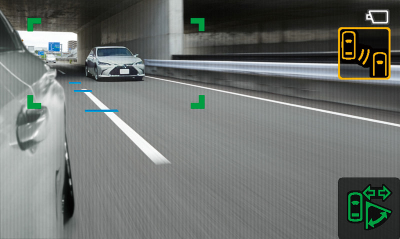 デジタルアウターミラー距離目安線（昼間）