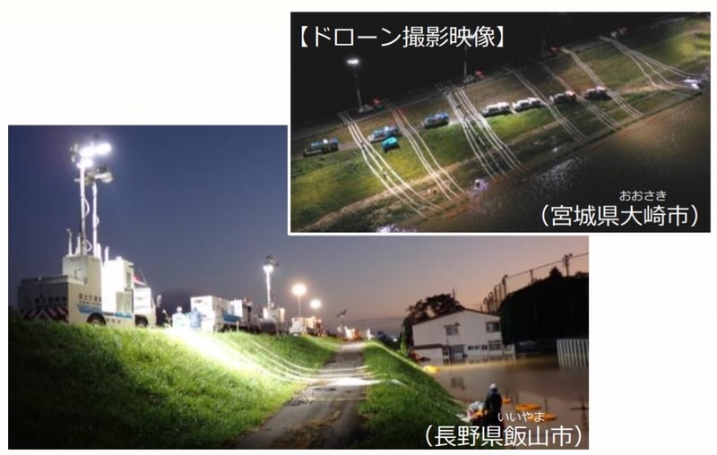 排水ポンプ車による24時間体制の緊急排水状況。また、今後の対応として排水ポンプ車の増強も明記されている　※出展：国土交通省が2020年2月に発行した<a href="https://www.mlit.go.jp/river/pamphlet_jirei/pdf/suigai2019.pdf" class="n" target="_blank">「水害レポート2019」</a>より