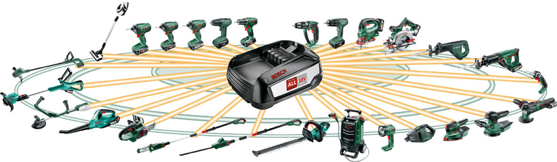 工具から清掃用具まで30種類以上の機種でバッテリーを使い回せる