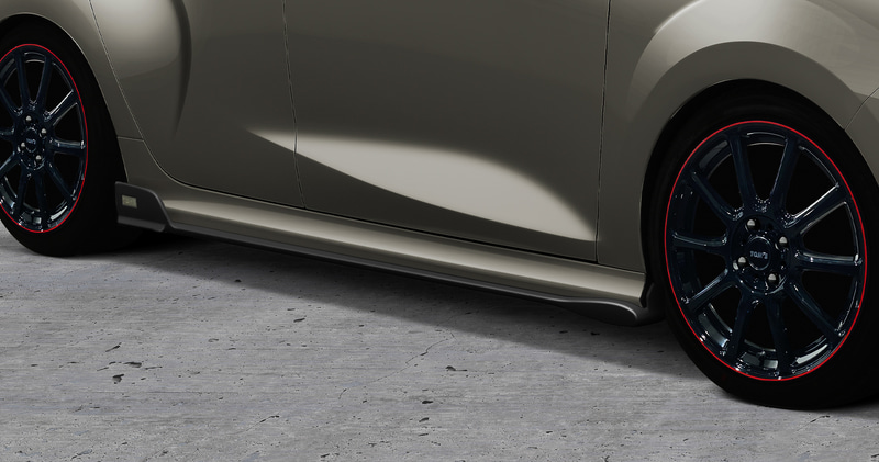 「サイドディフューザー」はFRP素地6万5000円（税別）、塗装済み9万6000円（税別）