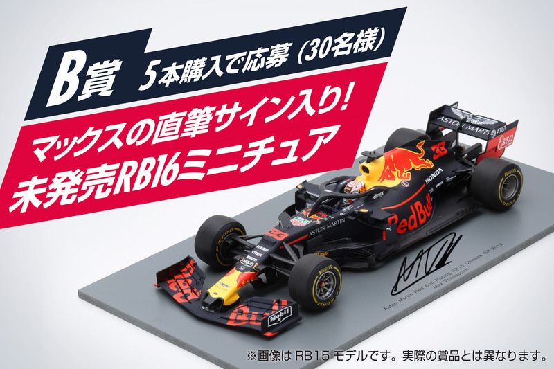 【B賞】マックスの直筆サイン入り！　未発売RB16ミニチュア（30名）