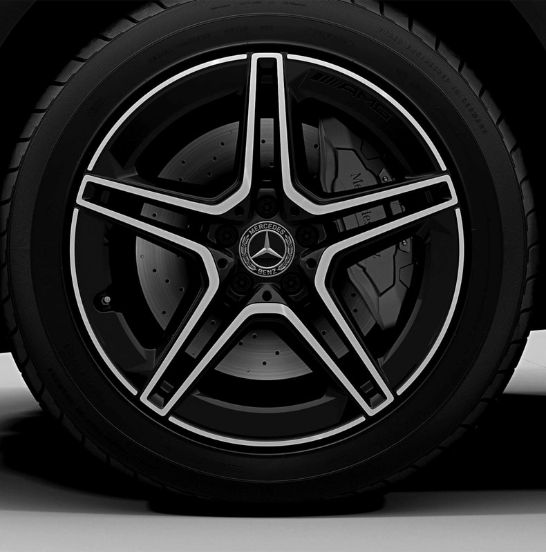 ハイグロスブラックペイント19インチAMG5ツインスポークアルミホイール