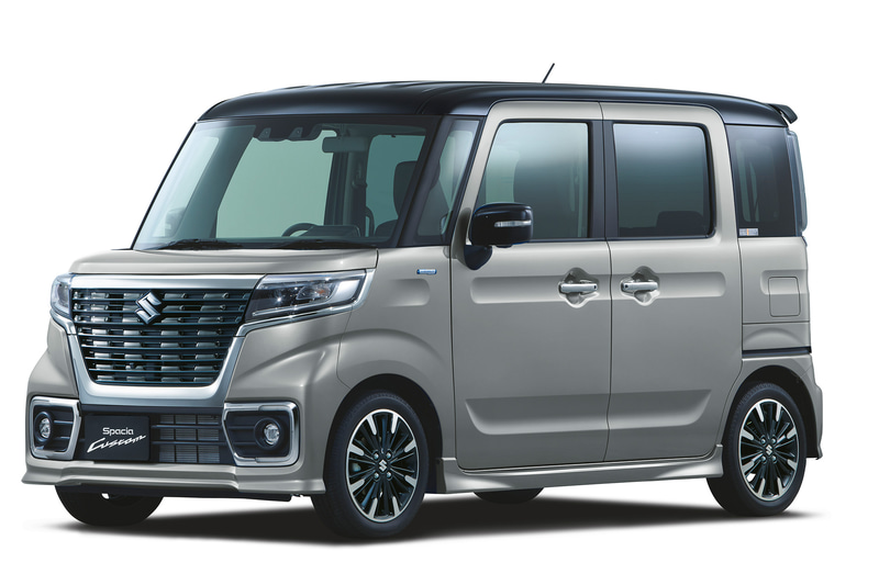 スペーシア カスタム HYBRID XSHYBRID XSターボのスチールシルバーメタリック ブラック2トーンルーフ