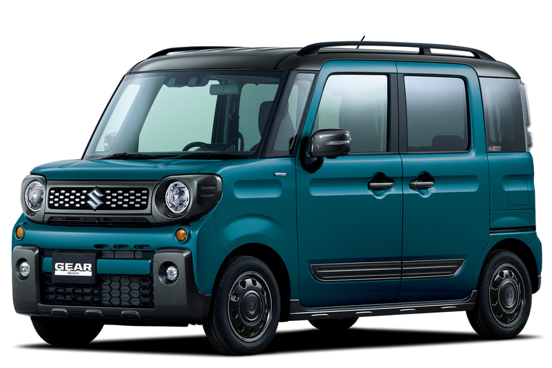 スペーシア ギア HYBRID XZ/HYBRID XZターボ（全方位モニター用カメラパッケージ装着車）のデニムブルーメタリック ガンメタリック2トーンルーフ