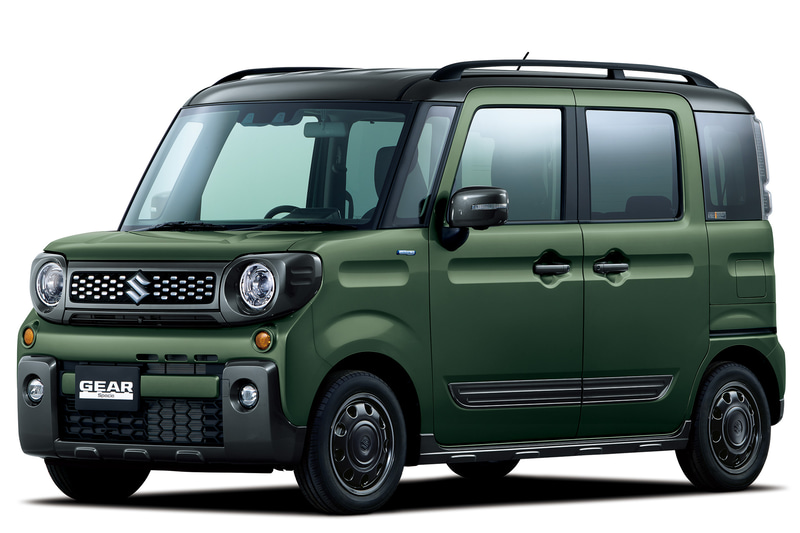 スペーシア ギア HYBRID XZ/HYBRID XZターボ（全方位モニター用カメラパッケージ装着車）のクールカーキパールメタリック ガンメタリック2トーンルーフ