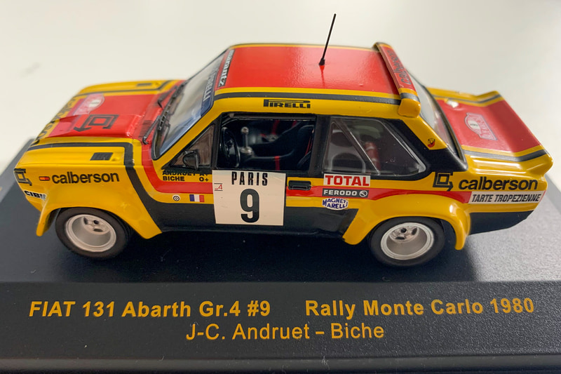 131 ABARTH RALLY、1980年のモンテカルロ、FIATフランスからエントリーしたアンドリュー/ビッシェの131です