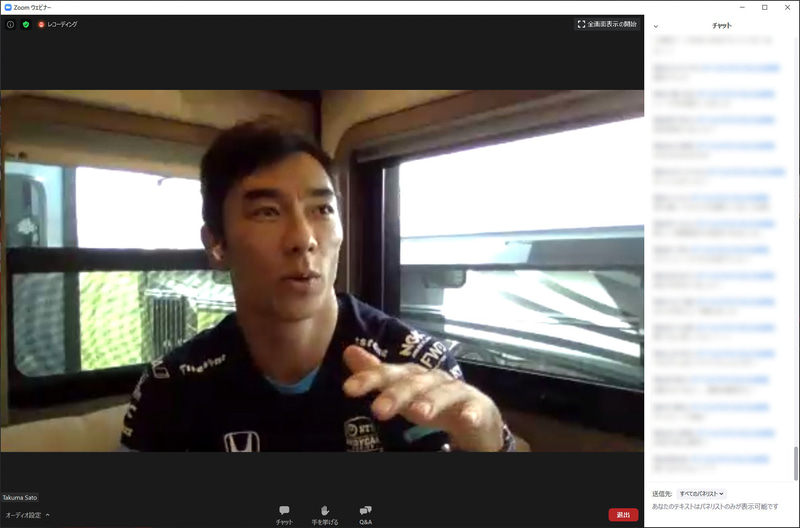 米国イリノイ州マディソンのWorld Wide Technology Racewayから参加した佐藤琢磨選手