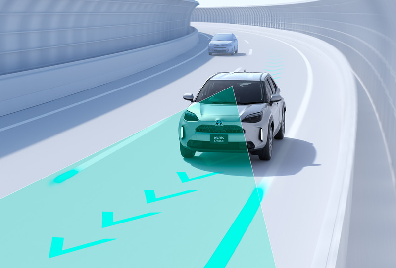 同一車線内中央を走行できるよう操舵を支援するレーントレーシングアシスト