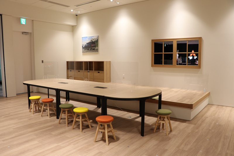 ファミリー向けのワークショップや、子供向けのイベントなど、さまざまな催し物を開催する予定の多目的スペース