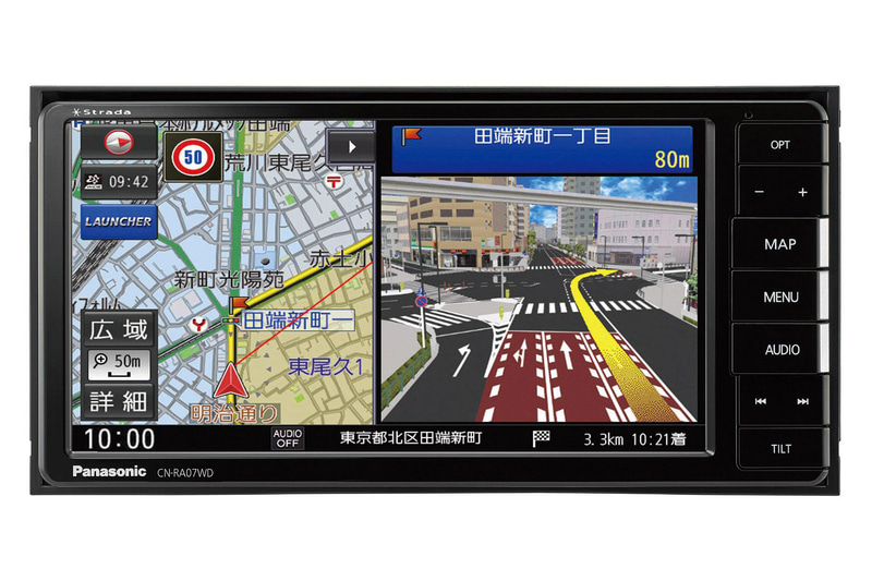 「ストラーダ」のスタンダードモデルとなる7V型AV一体型カーナビ「CN-RA07WD」（200mmワイド）