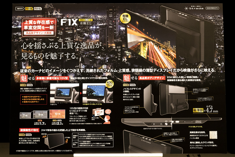 展示パネル。内容はカタログの抜粋