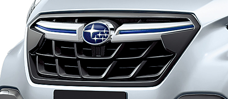 シルバー塗装＋ブルー加飾付のフロントグリル