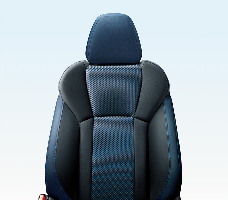 シート（Advance用トリコット/トリコット＋合成皮革［ネイビー/チャコール、ブルーステッチ］）