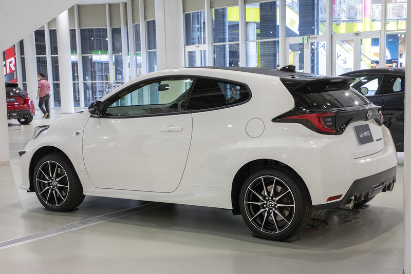 GRヤリス「RC」。モータースポーツ参戦ベース車。RZから走りに必要な装備以外を極力排除して軽量化を施す