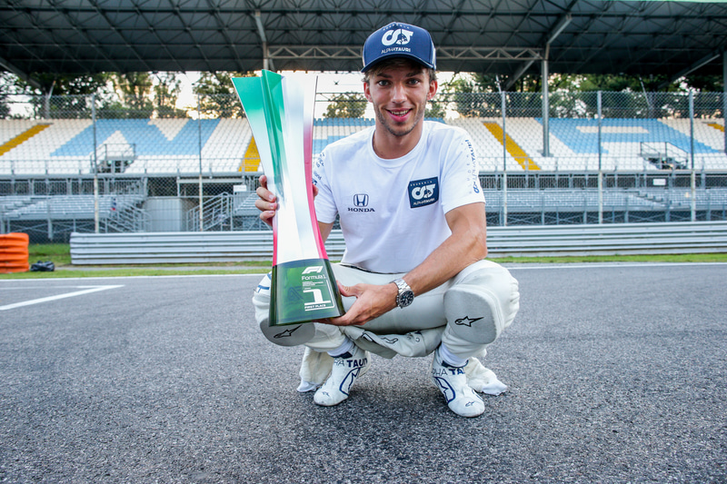 F1イタリアGPを優勝したアルファタウリ・ホンダの10号車 ピエール・ガスリー選手　（C）Getty Images / Red Bull Content Pool