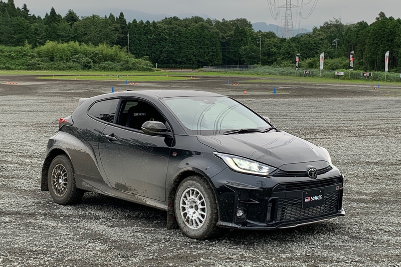 GRヤリス。7月の試乗会で。早くラリーコースを豪快に走る姿を見たい