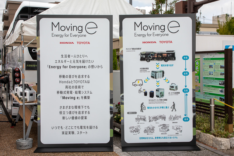 トヨタ自動車とホンダのコラボレーションについての解説ボード