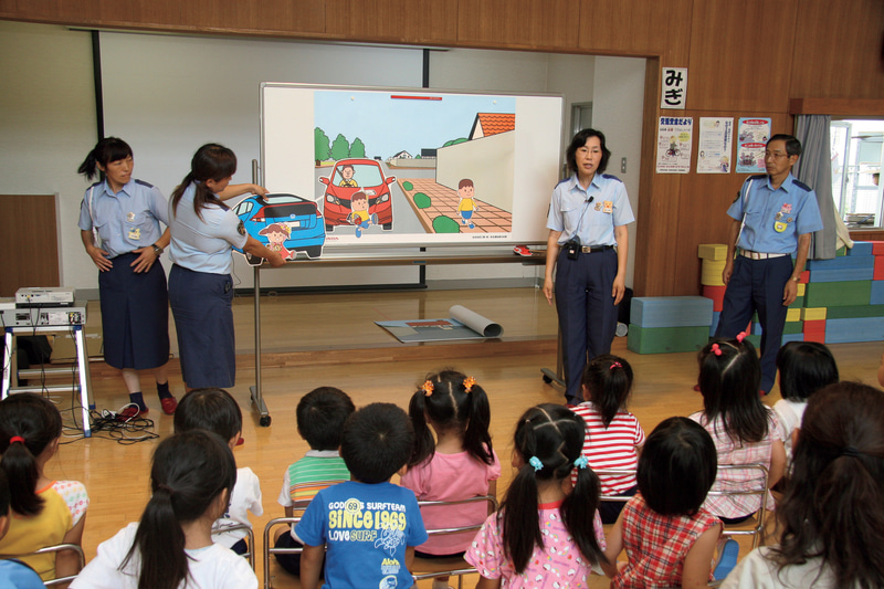 幼児向け教育プログラム開発当時の交通安全教育の様子
