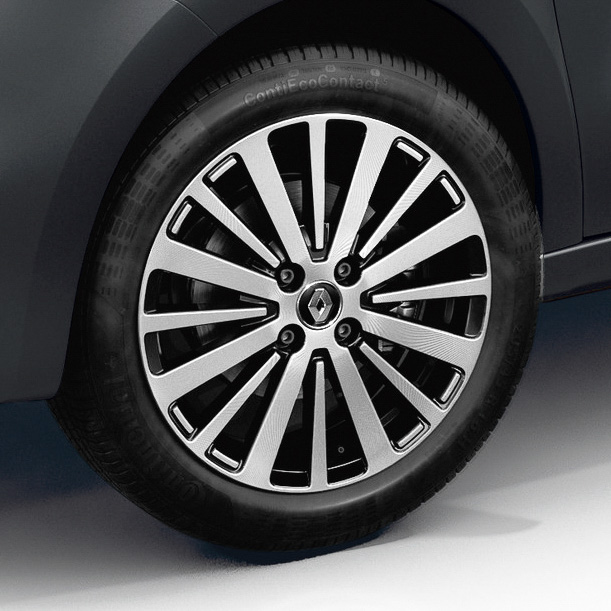 クロームドアミラーカバー、TWINGO ロゴ入りのボディ同色サイドプロテクションモール、16インチアロイホイールといった専用アイテムを着用