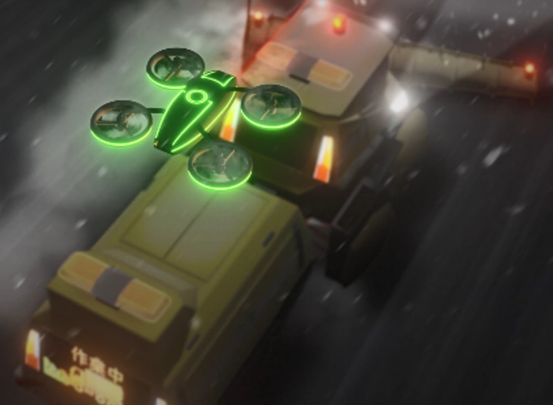 NEXCO東日本が目指す203X年の近未来を描く約5分のアニメを作成。現在の除雪作業や開発状況などを回想しながら、ICTと技術力を融合して効率化された203X年の高速道路の雪氷作業を分かりやすく説明する内容となっている