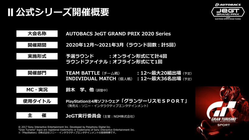 AUTOBACS JeGT GRAND PRIX 2020 Seriesの開催概要