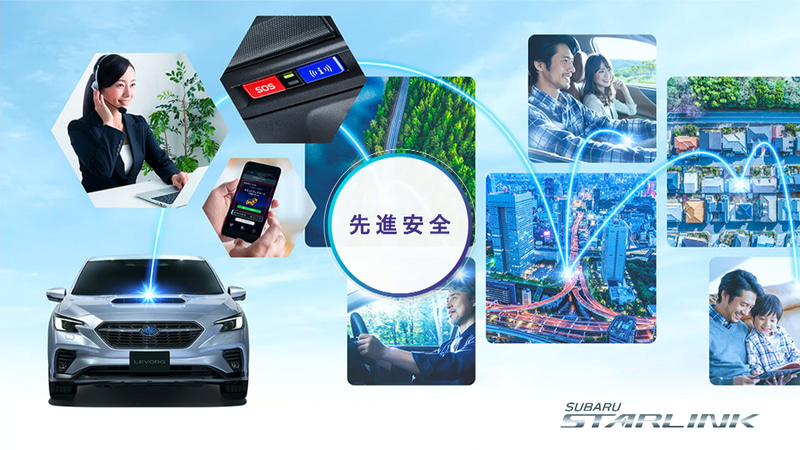 コネクテッド機能のSUBARU STARLINKはアイサイトX搭載のEXに標準装備、それ以外のグレードはオプションとなる