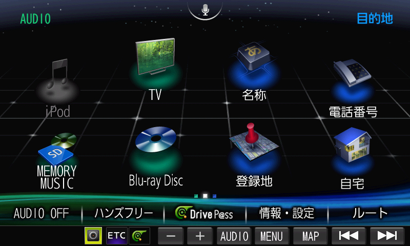 目的の項目が探しやすい「ツートップメニュー」を採用