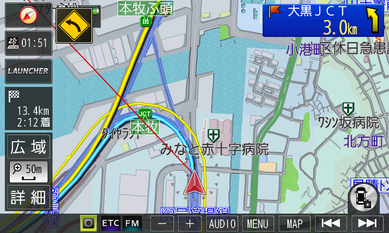 一般道から都市高速へ