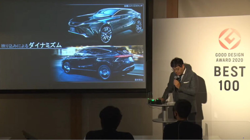 新型ハリアーのデザインの特徴を紹介するスライド