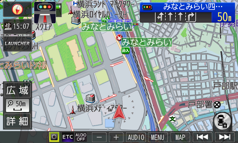 視認性のよさはTV放送や映像コンテンツの視聴だけでなく、カーナビの地図表示を見るときにも大いに役立つ