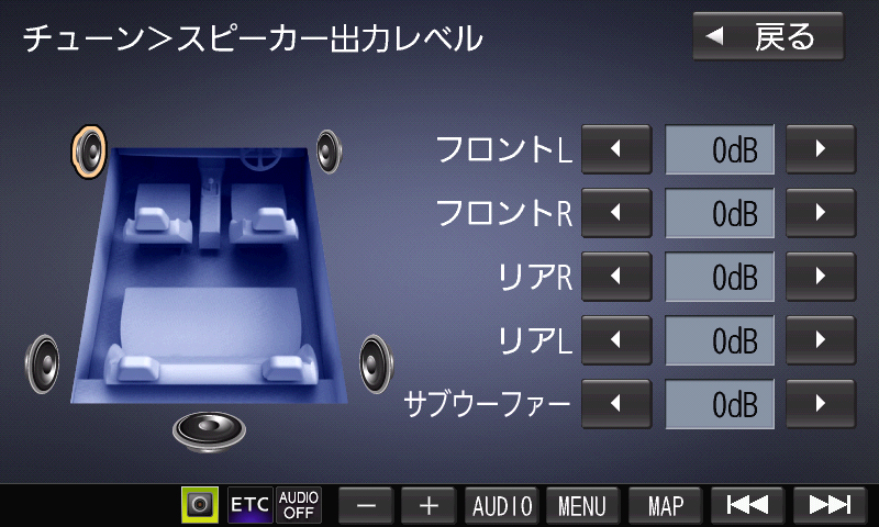 スピーカー調整機能