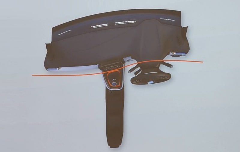 運転に関わる操作要素は運転席に向くように設計されている