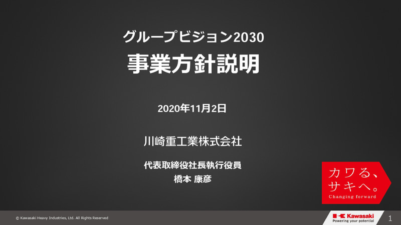 グループビジョン2030・事業⽅針説明会のスライド