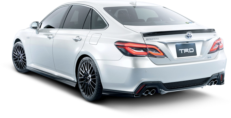 エアロパーツセット for RS BODYの装着イメージ。フロントスポイラー、サイドスカート、リアバンパースポイラーの3点セットで、価格は20万3500円（塗装済）、19万2500円（素地）、20万3500円（BLACK EDITION）